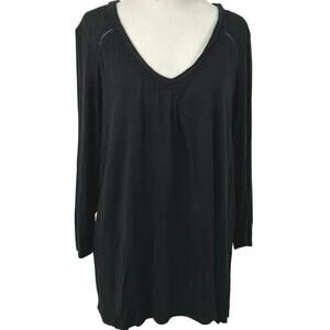 Dolan Anthropologie Black V Neck Tee Minimalist Casual Women Large